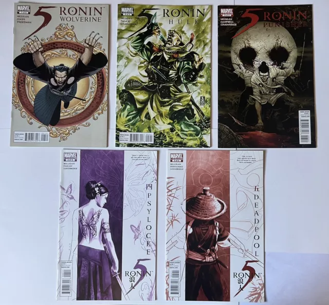 5 Ronin 1-5 Marvel Comic Set Complete Wolverine Hulk Punisher Deadpool 2011