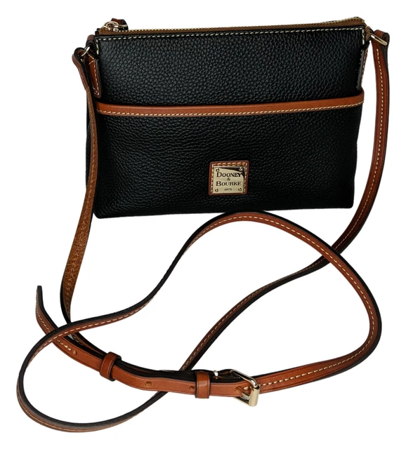 Dooney & Bourke Sz Small Pebble Leather Ginger Crossbody Black Handbag A463666