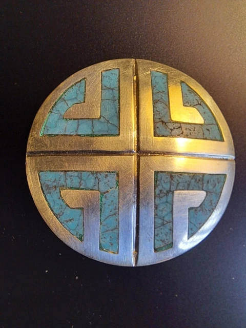 Broche Ou Pendentif Tasco Mexico - Argent 925 Et Pierre Dure - Occasion En Très Bon état (TBE)