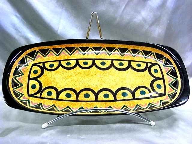 Grand Plat Plateau De Service Ancien Ceramique Saint Jean De Bretagne Vintage