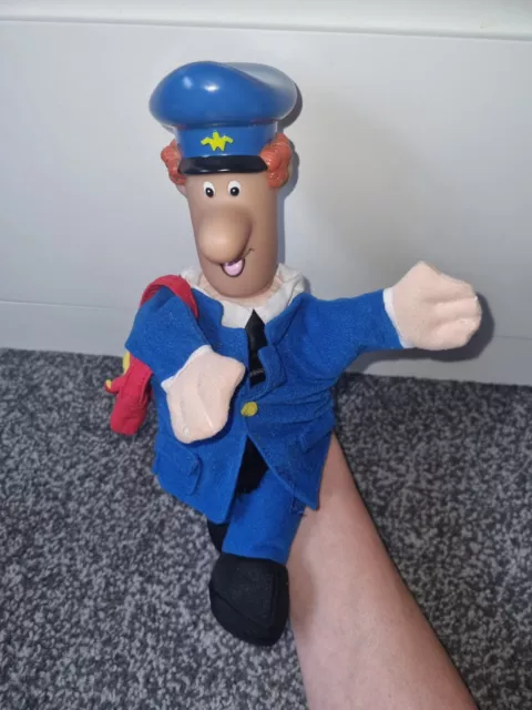 Postman Pat vinyl headed hand puppet With Post Bag