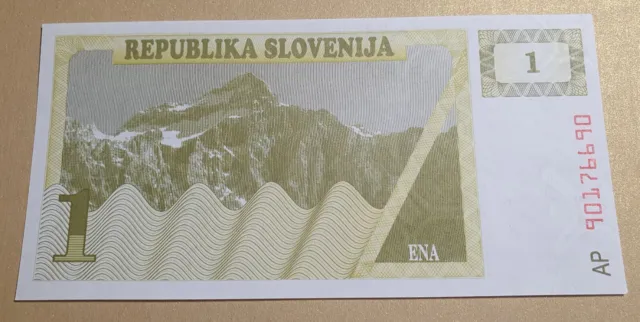 Slovenien/Slovenija 1 Tolar P-1a 1990 UNC