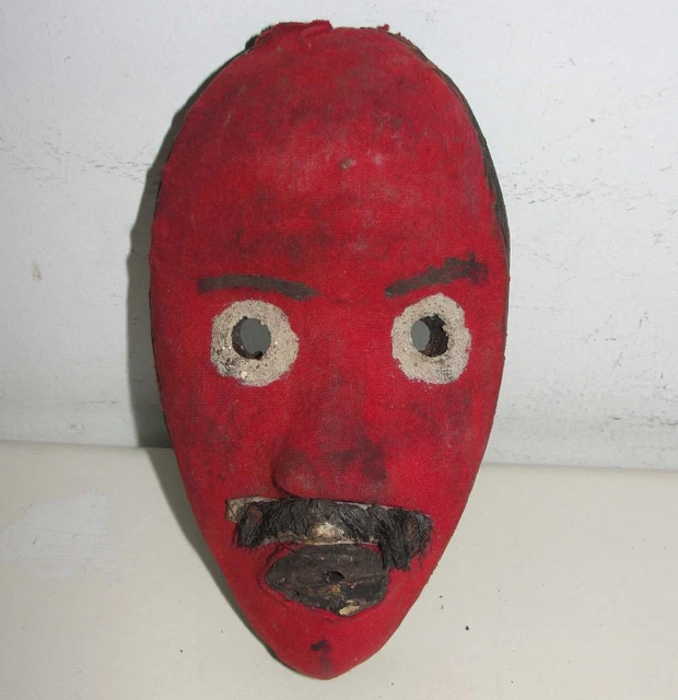 Beautiful African Dan Baule Passport Red Face Mask Liberia Africa Tribal Art
