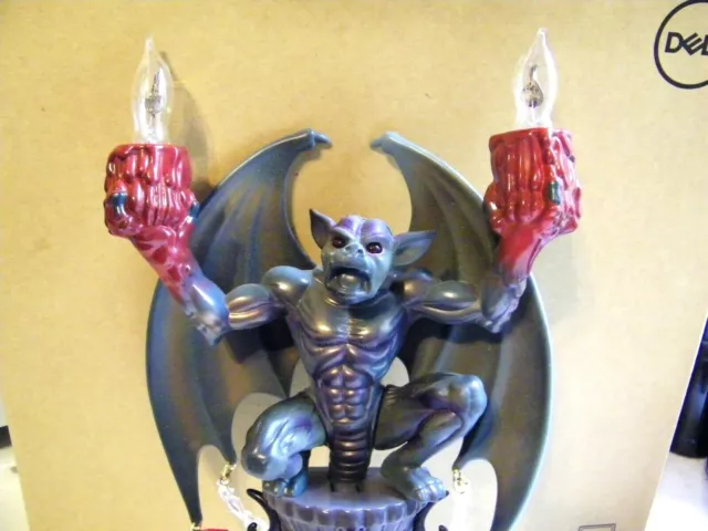 VINTAGE 1996 Trendmasters HallowScream Flickering Gargoyle Light Sconce w Bulbs 2