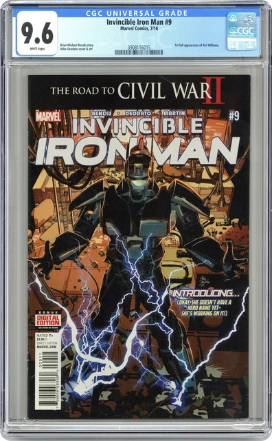 Invincible Iron Man #9A Deodato CGC 9.6 2016 3908116015 1st Riri Williams
