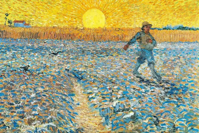 Vincent van Gogh The Sower 1888 Impressionist Painting Laminated Poster 18x12
