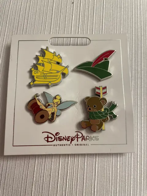 Disney Parks Peter Pan Pin Set Of 4 With Tinkerbell  New - Great condition