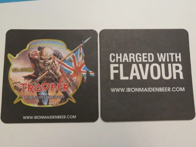 UK Beer Coaster ~ ROBINSONS Brewery Trooper Premium Biritsh Ale ~ Iron Maiden