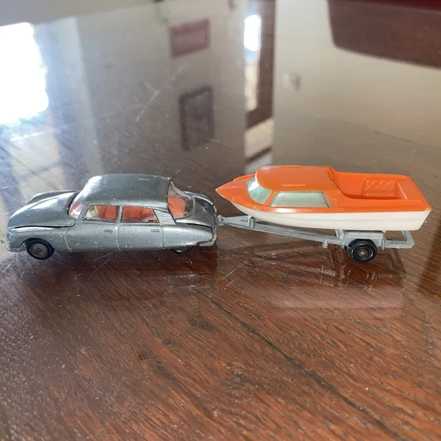 Majorette Renault 16 + Bateau Hors-Bord – 1/6 – Voiture Miniature Vintage France