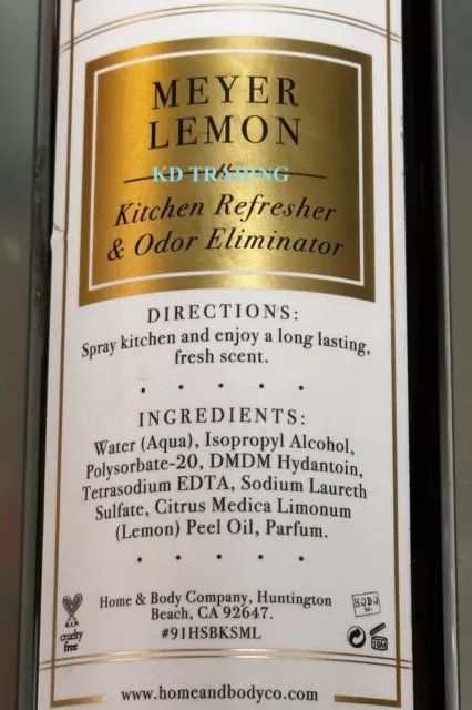 (2-Pk) Household Botanicals MEYER LEMON Kitchen Refresher Odor Eliminator Spray 2