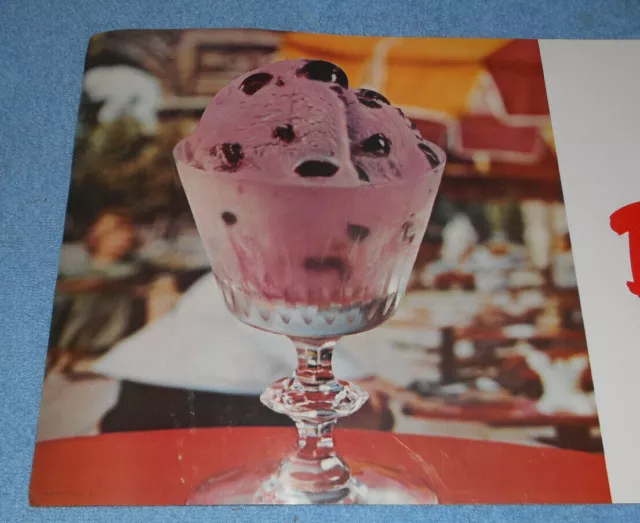 Vintage Black Sweet Cherry Ice Cream Advertising Photo Print 9x18 Printed In USA 2