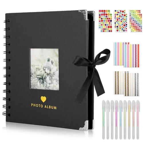 Album Photo 60 Pages Album Photo Scrapbooking Kit de Livre Photo Mémoire Stic...