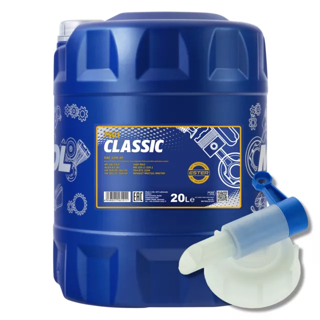 20 1x20 Liter MANNOL 10W-40 Classic Huile moteur pour volkswagen VW VW,AUDI avec