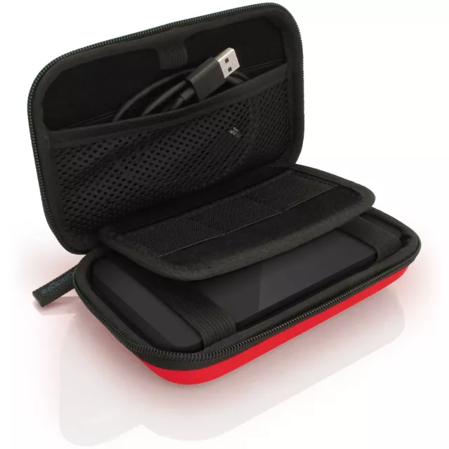 Red Hard Case Cover Pouch for Portable External Hard Drive 160 x 93.5 x 21.5mm 3