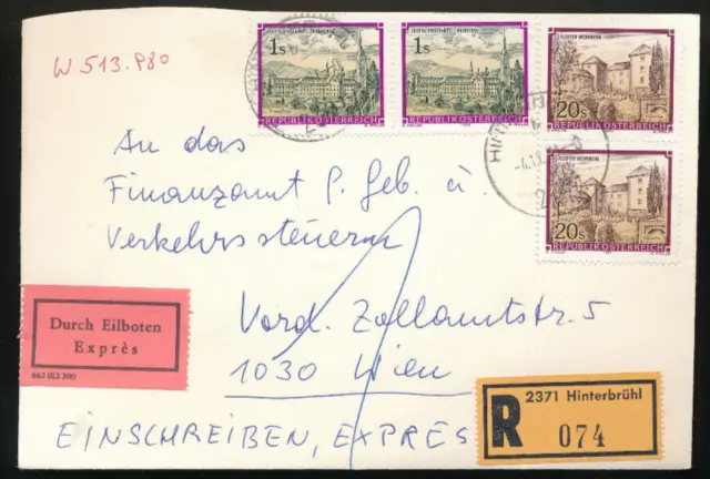 Reco-Express-Brief aus Hinterbrühl mit Stifte und Klöster (K26)