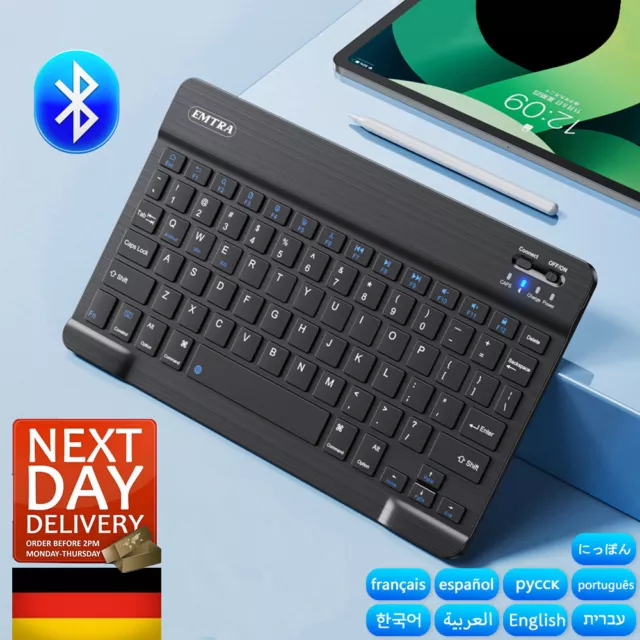 Deutsche Wireless Tastatur kabellos Keyboard Für Smart TV PC Handy Tablet QWERTZ