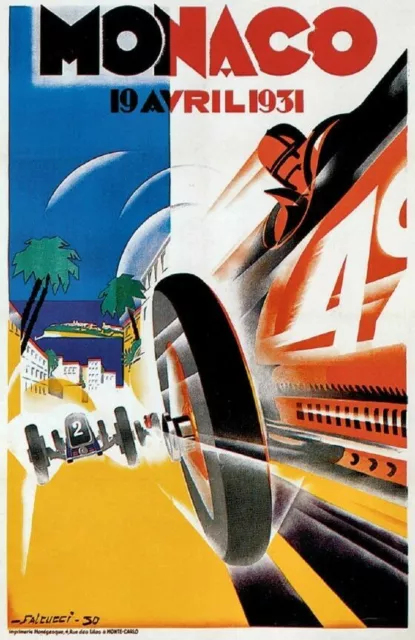 Vintage Old Transport Poster Monaco Grand Prix 1931 Print Art A4 A3 A2 A1