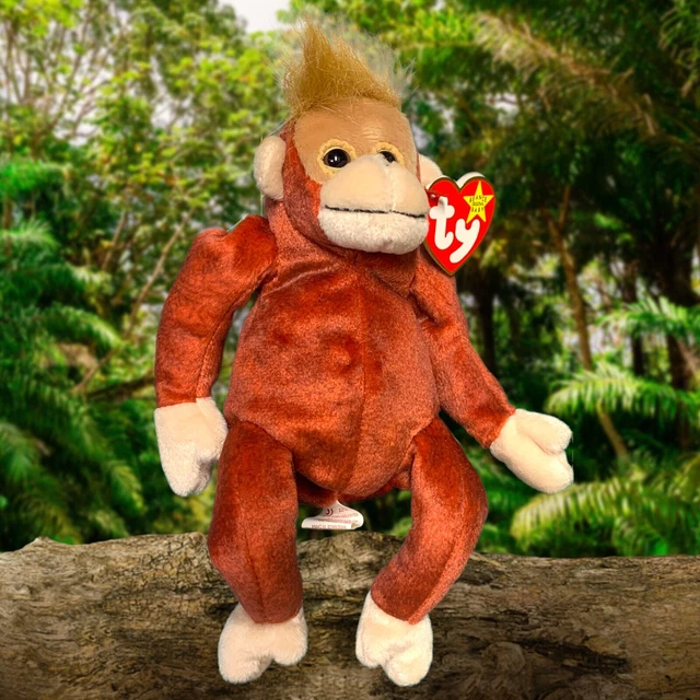 TY BEANIE BABY Reddish Brown SCHWEETHEART Chimp Monkee 1999 Big Brown Eyes 8.5”