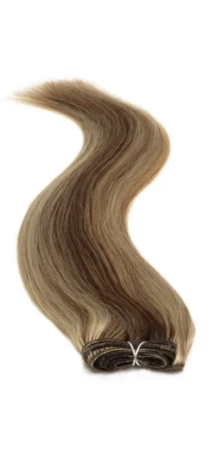 Euro Hair Weave Extensions 18" Brownest Brown Starlight Mix (2/613)