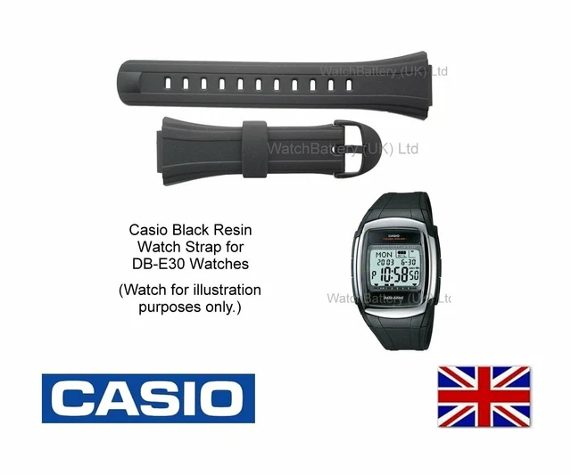 Cinturino Originale Casio In Resina Nera Per Orologi DB-36, DB-36-1, DB-36-9, Ricambio Giapponese