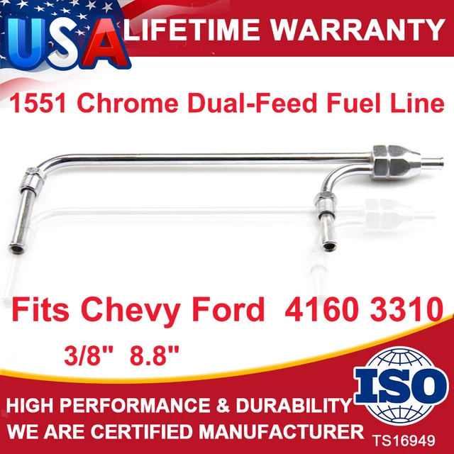 For Holley 3310 4160 Vacuum Chrome Dual-Feed Fuel Line 3/8"Inlet - Foto 11