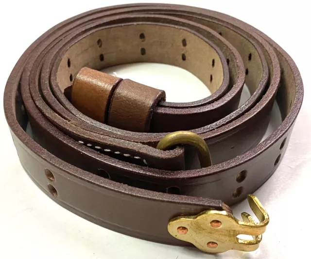 WWI US M1903 SPRINGFIELD RIFLE M1907 LEATHER CARRY SLING- 1 inch