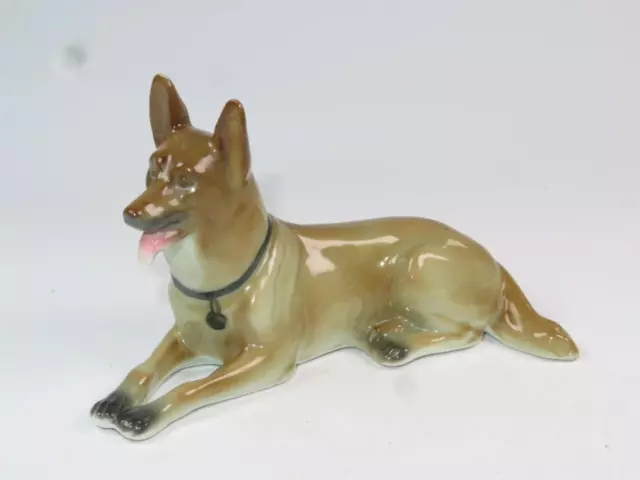 VINTAGE SITZENDORF German Shepherd Dog Figurine 26084 East Germany