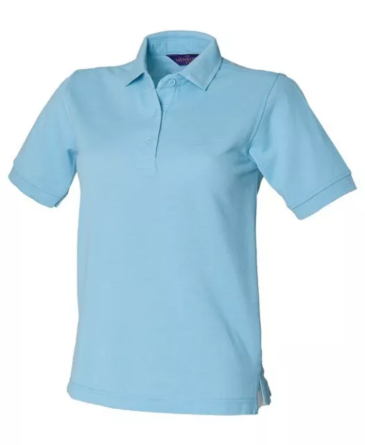 Haut Polo Femmes Manches Courtes Bleu Clair S NEUF Shirt Classic Coupe Moderne