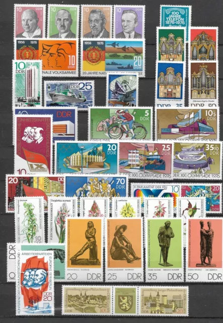 East-Germany/GDR/DDR: All stamps of 1976 MNH in a year set complete,