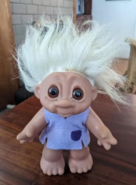 RARE Troll Doll Vintage 1968 Dam 5 White Hair Made in Denmark Sad Face!