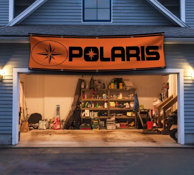 Polaris Banner 2x8ft Vehículo todoterreno Bandera de carreras Hombre Cueva...