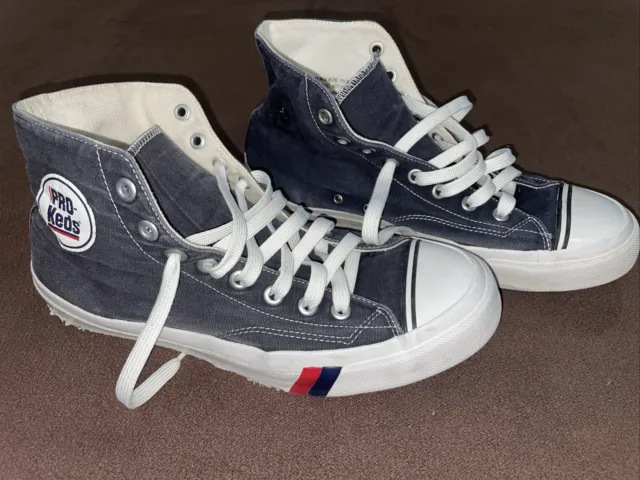Pro Keds Men’s Vintage Blue Canvas High Top Sneakers 10.5 and 11