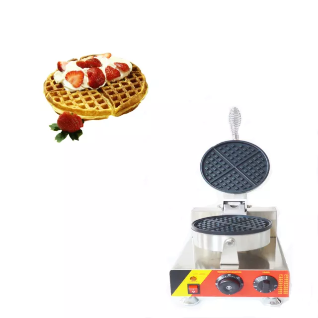 Round Waffle Maker Machine Muffin maker Commercial Nonstick Electric Steel 110V