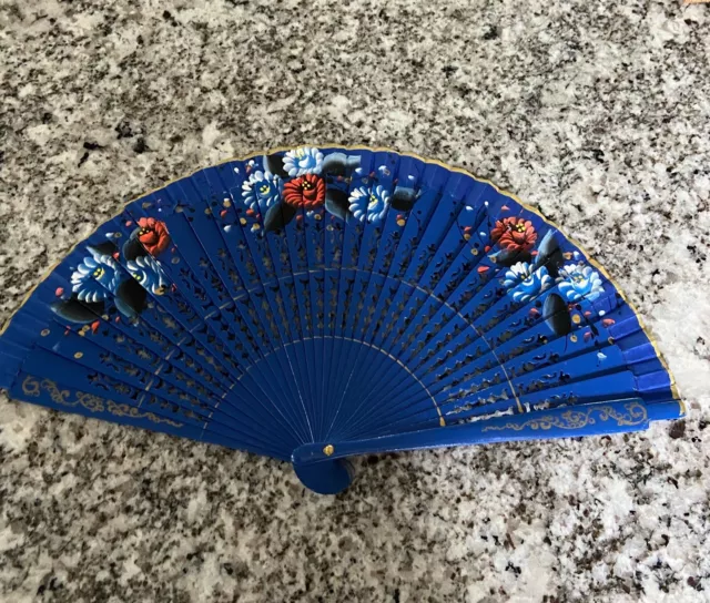 New Wood Spanish Flamenco Vintage Wooden Folding Hand Fan Both Side Painted