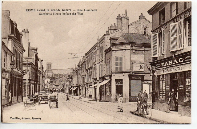 REIMS - Marne - CPA 51 - Théme Commerce - Bureau de Tabac Rue Gambetta