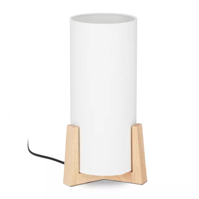 Lámpara de mesa de madera, Lámpara sobremesa moderna, Lámpara decorativa E14