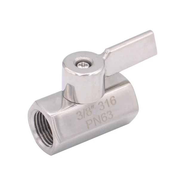 Stainless Steel Mini Ball Valve NPT Thread Female (3/8 FemaleFemale)
