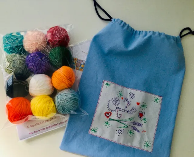 Beginners Learn to Crochet & Knit Kit Wool Instructions Needle