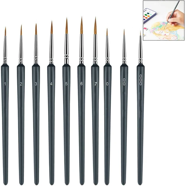 10 Pezzi Pennelli per Dipingere,Pennelli per Pittura Acrilica/Miniatura Pennelli