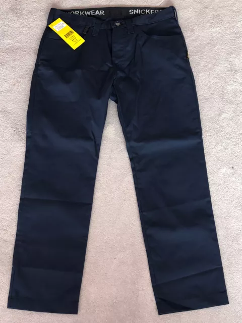 Snickers 6400 Service Chinos Navy Blue 9500 Size 100 Workwear Trousers