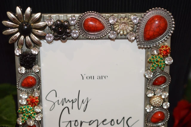 Jewelry Decorated Art  Picture Frame Fits A 4X6 Photo 3