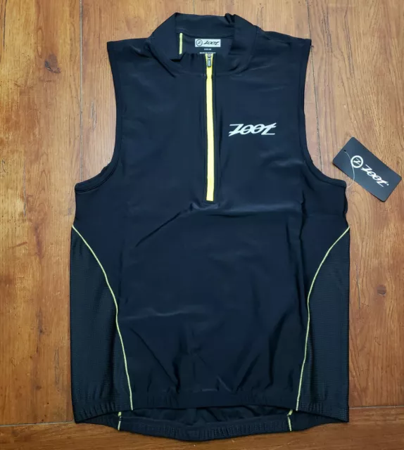 NEW Zoot Mens M Tri Tank Performance Top Black Compression Triathlon Shirt