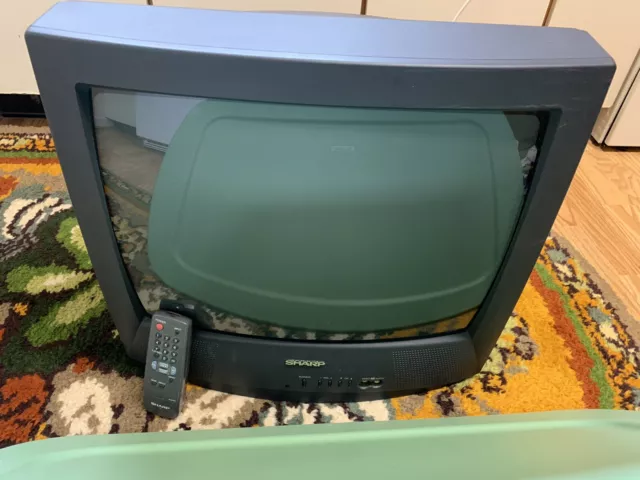 Sharp 19 inch 19” 19L-M100BS, CRT TV Retro Gaming Television with remote