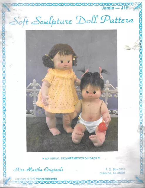 Vintage Miss Martha Originals #J186 Jamie Soft Sculpture Doll Pattern 18" NIP