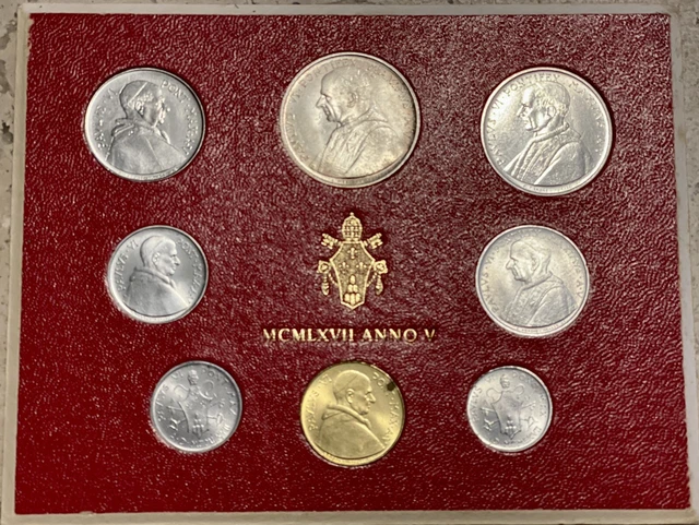 1967 Vatican Off Mint Set MS 71 Rare Eight 8 Coin Set Pope Paul VI