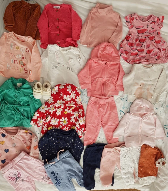 Baby Girls Clothes Bundle Age 6-9 Months Cardigan Jumpers Joggers Coat Jacket...