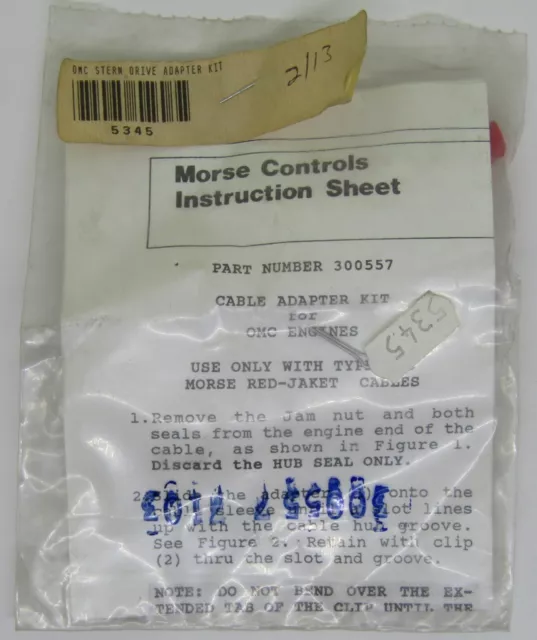 New Morse Controls Cable Adapter Kit for OMC Part No. 300557