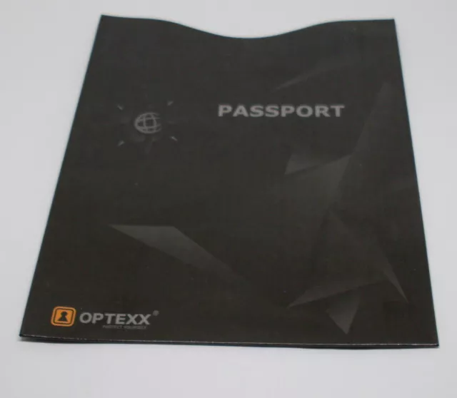 RFID-Schutzhülle für Reisepass Passport Optexx Finn Aluminium Karton schwarz Neu