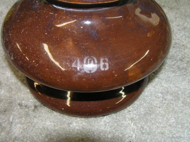 Vintage Large Brown Ohio Brass 4OB6  Porcelain High Voltage Multipart Insulator 2
