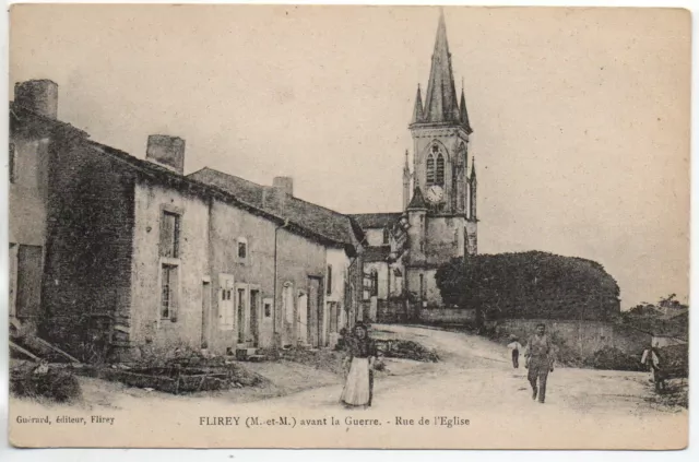 FLIREY - Meurthe & Moselle - CPA 54 - rue de l'église avant la guerre